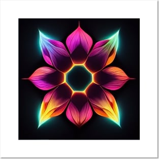 mandala flowers Posters and Art